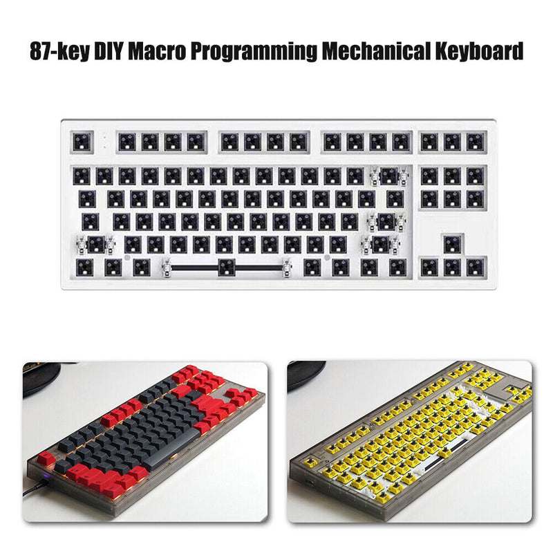 RGB Mechanical Keyboard for Flesports MK870 Programmable Keyboard (White)