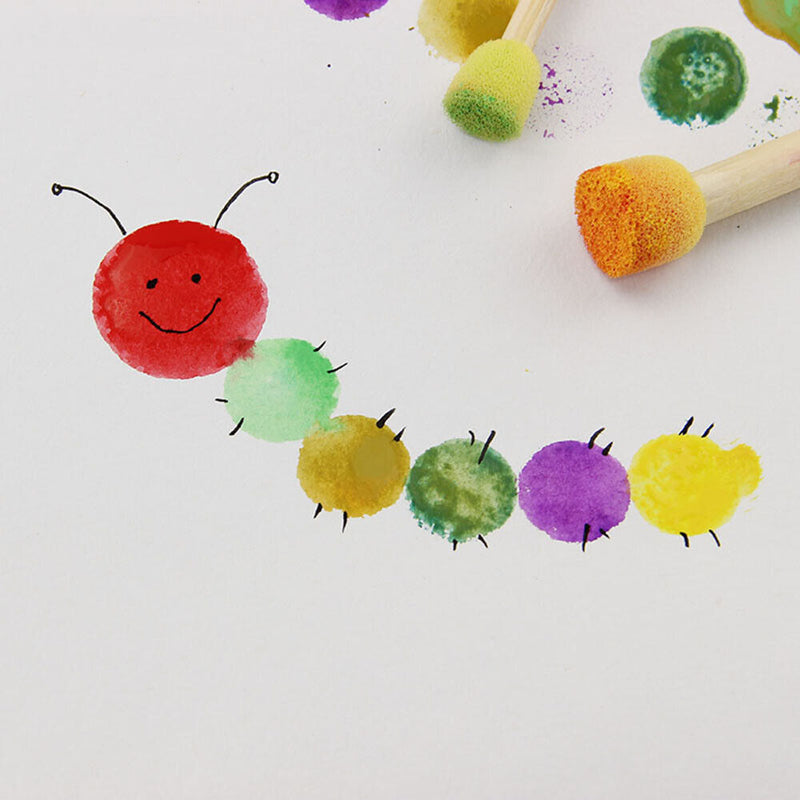DIY Kit Art Accessory Wooden Handle Painting Graffiti Sponge Brush Doodle Tool