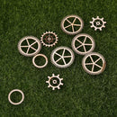 Wooden DIY Mixed Wheel Gear 36pcs 20-36mm Blank Hollow Home Embellishment Crafts