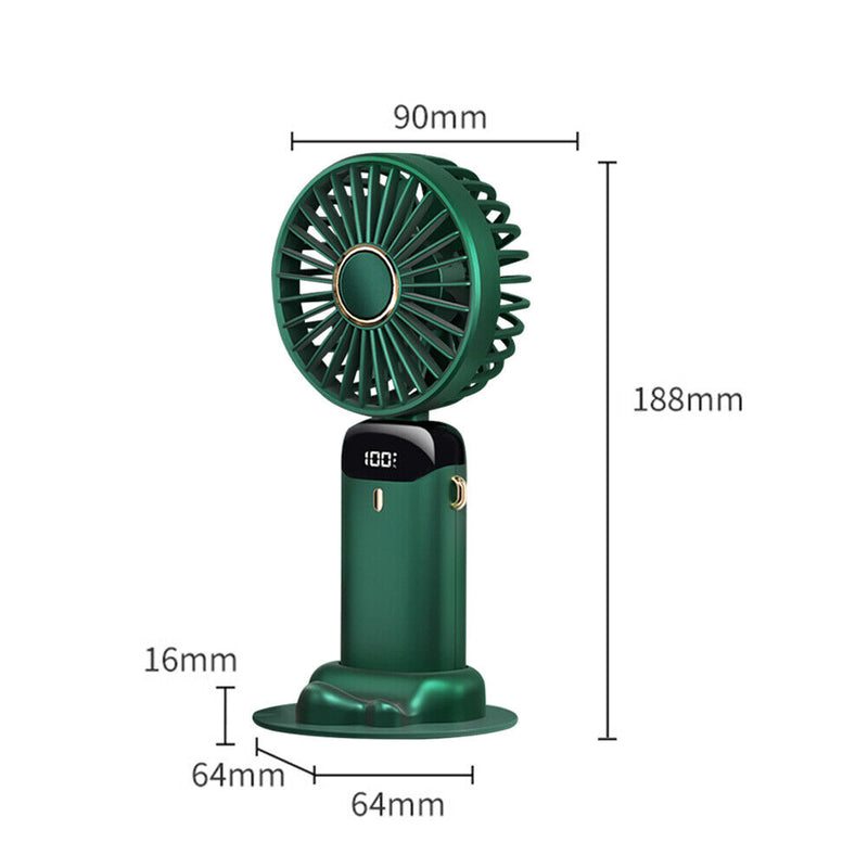#A Portable Handheld Hanging Neck Fan Multifunctional LED Display Air Cooling Fa