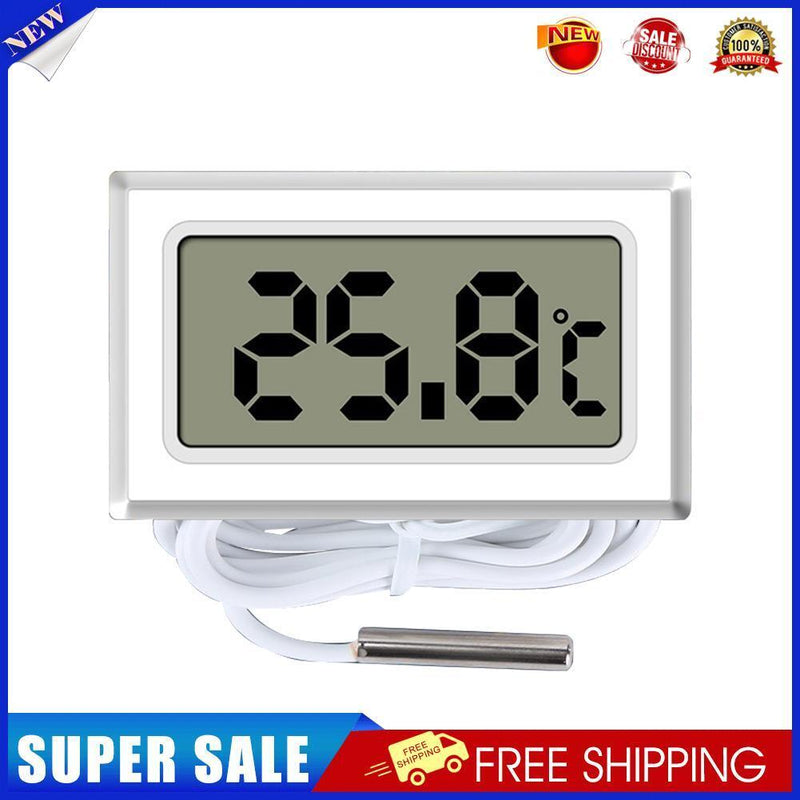 Aquarium LCD Digital Thermometer High Precision Temperature Meter (White)