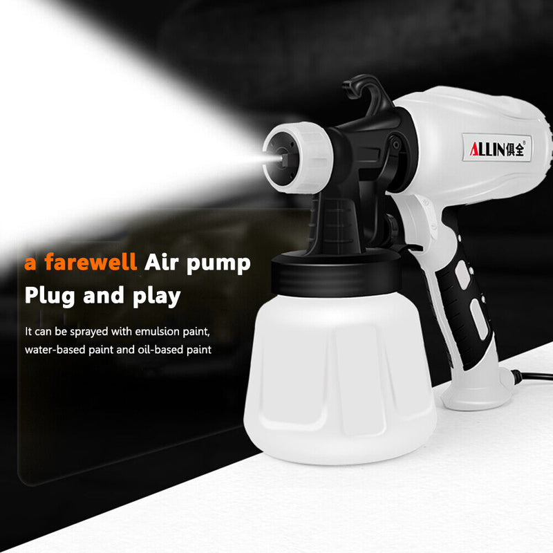 650W Electric Paint Spraying Gun w/ 2 Nozzles Household Wall Paint Sprayer