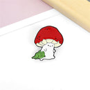 Jewelry Gift Hat Bag Clothes Animal Brooch Enamel Pin Cat Face Mushroom Pattern