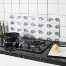 Oil Splash Scald Proof Board Kitchen Gas Stove Cooking Guard (White Leaves)