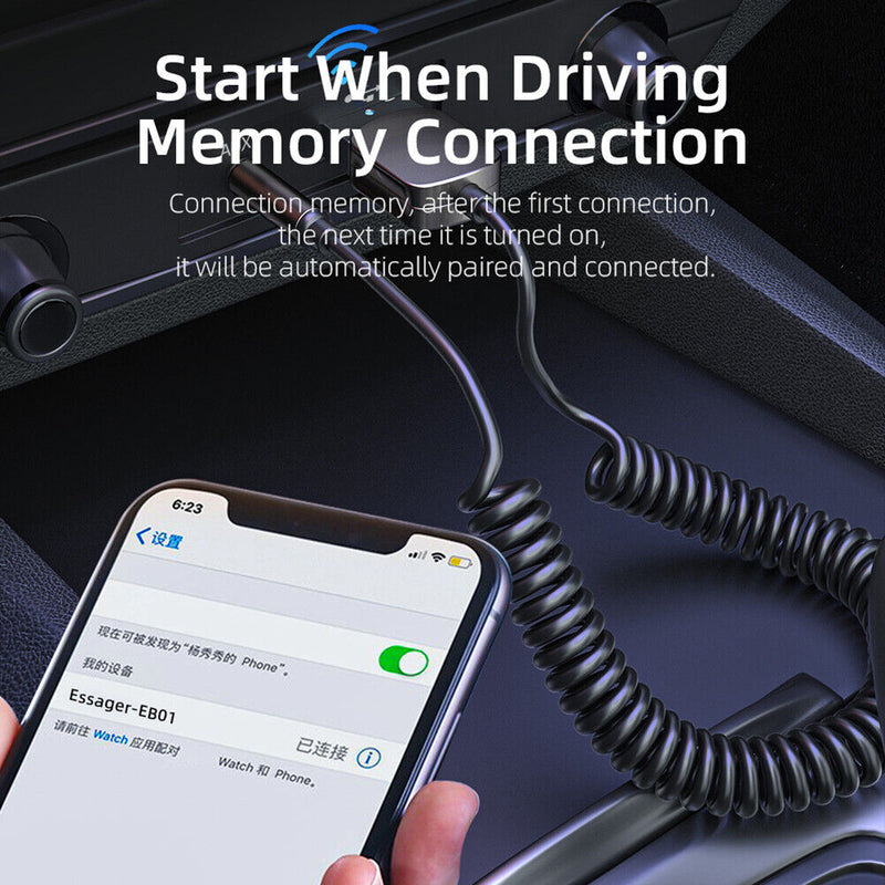 ESSAGER Bluetooth-compatible Adapter Handsfree Car 3.5mm AUX Audio Receiver