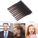10pcs Hair Care Clips Stainless Steel Hairdressing Sectioning Clamp (Black)