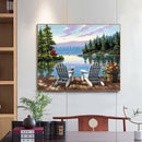 Paint By Numbers Kit DIY Early Morning By Sea Colouring Oil Picture Craft