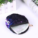 Multi Sequins Coin Wallet Women Change Purse Girl Round Clutch Bags (Purple