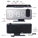 Projector Alarm Clock, Alarm Clock FM Radio with Mirror Screen for Bedroom