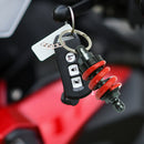 Shock Absorber Motorbike Keychain Cool Motorcycle Key Ring Kit (Black+Red)