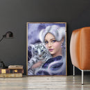 Beauty Tiger 5D DIY Full Round Drill Diamond Painting Mosaic Beadwork Home Decor