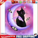Black Cat Round Diamond Painting DIY Embroidery Kit Cross Stitch Home Decor