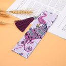DIY Peafowl Special Shaped Diamond Painting Leather Tassel Bookmark Gift Newly