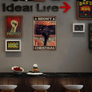 Black Cat Metallic Poster Wall Art Sigs Tin Painting Rectangular Hanging for Bar
