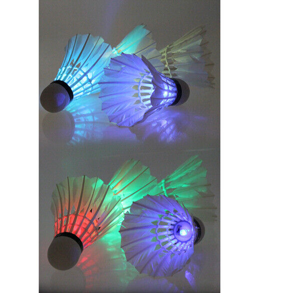 Dark Night 4 Pcs Colorful LED Badminton Feather Shuttlecock Shuttlecocks Ne