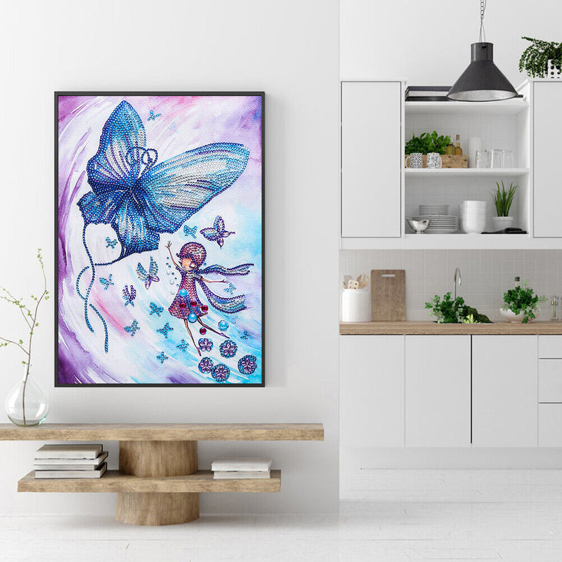 5D Crystal Drill Diamond Painting DIY Mosaic Kits (DZ516 Butterfly Girl)