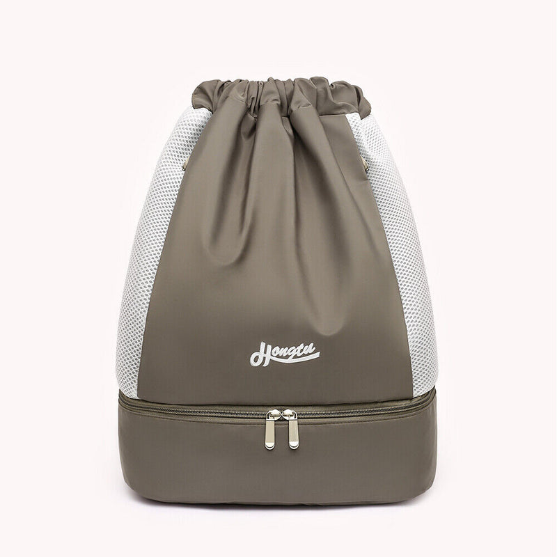 Drawstring Swimming Backpack Fitness Bag Waterproof Pool Dry Wet Bag (Gray)