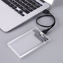 USB3.0 HDD Enclosure 2.5 inch SATA SSD Hard Drive Case External Box (Clear)