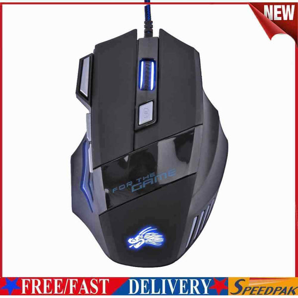 5500DPI LED Optical USB Wired Gaming Mouse 7 Buttons Gamer Computer Mice #F