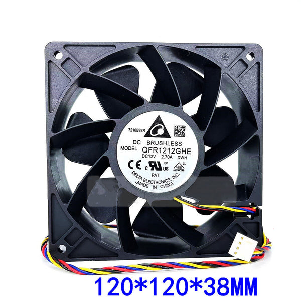 Delta QFR1212GHE Radiator Fan 12CM 12V 2.7A for Antminer S7/S9