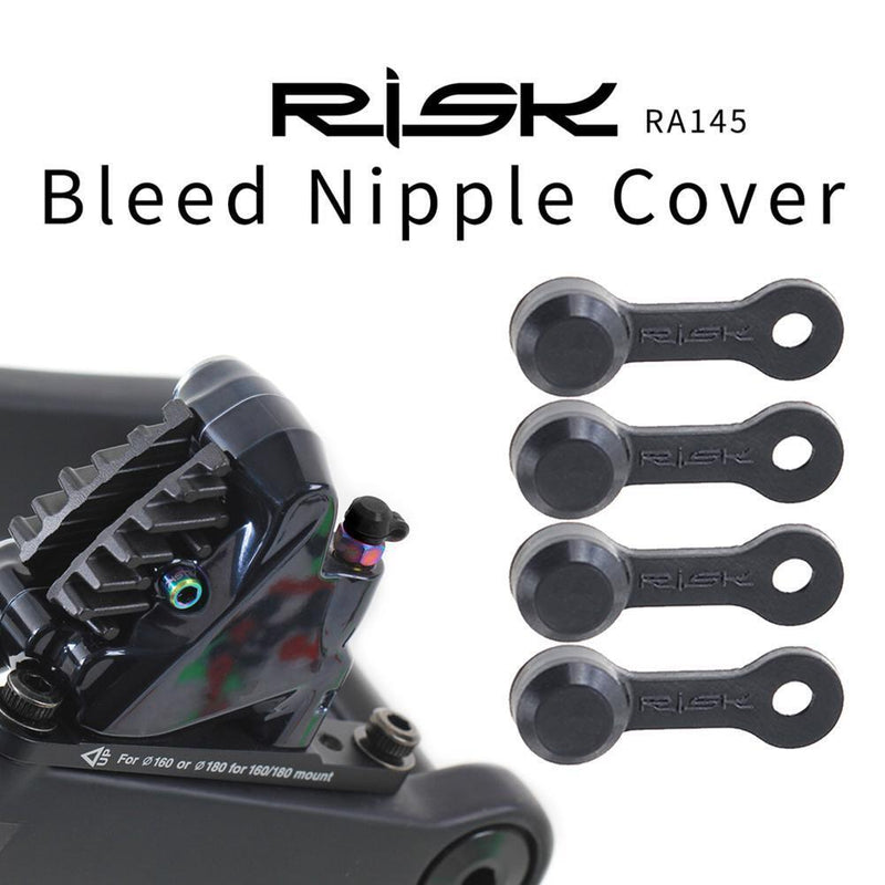 50pcs RISK Bicycle Bleed Nipple Screw Cap Oil Disc Brake Dust Cover (Black)