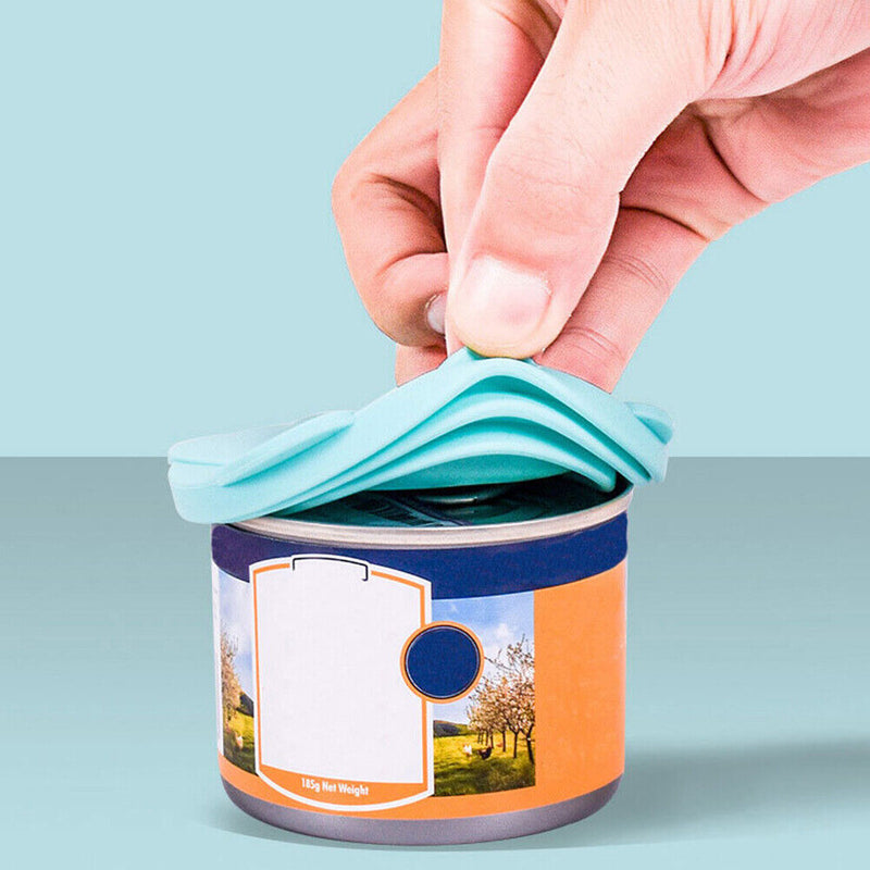 Pet Food Can Cover Silicone Dog Cat Food Storage Fresh Lid Seal Cap (Green)