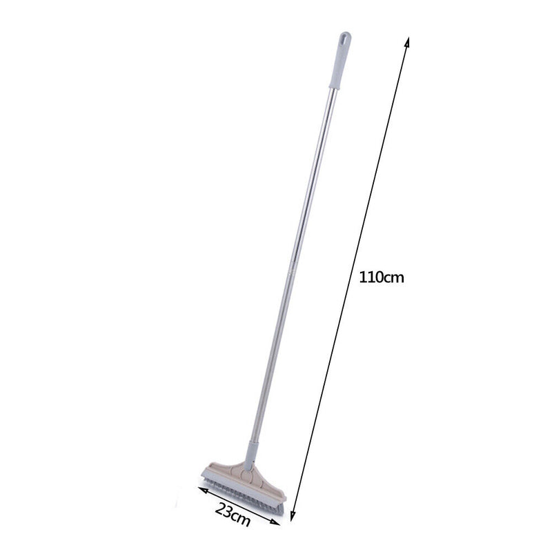 Two-In-One Design Clean Brush Dismountable Handle Bathroom Scrubber (Beige)