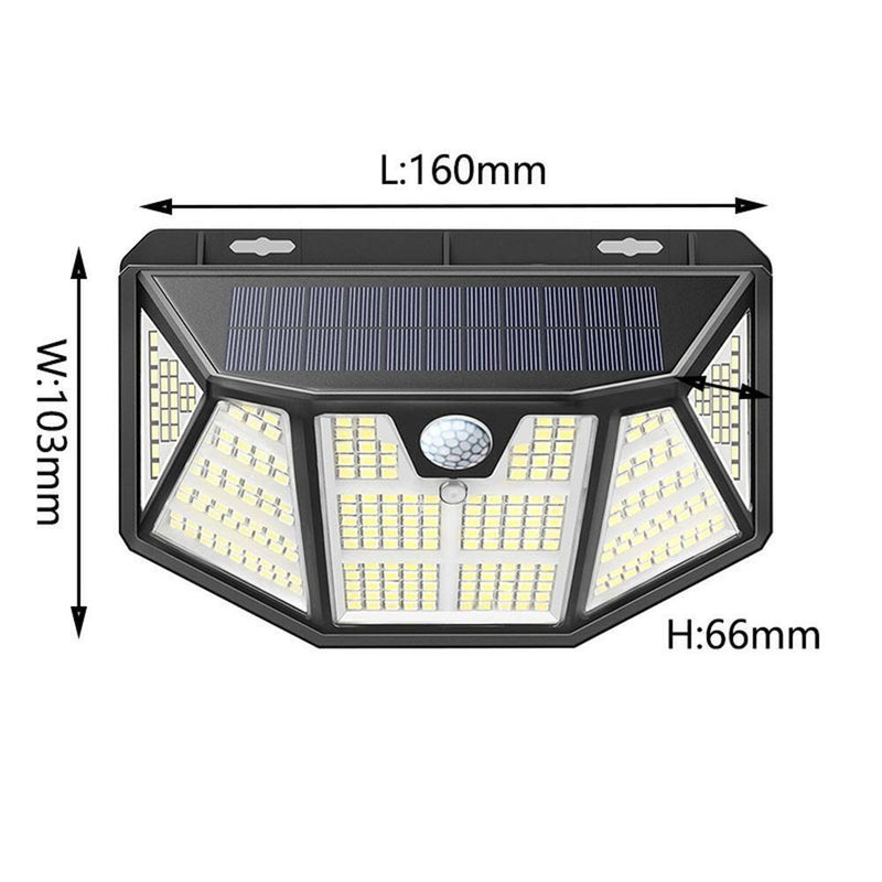 310LED Waterproof Solar Wall Lamp Outdoor Wide Angle Motion Sensor Lights