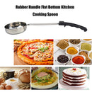 Pizza Spread Sauce Ladle Flat Bottom Kitchen Cooking Spoon (Black 6 Ounce)