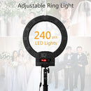 36W 240pcs LED Ring Light 5500K Dimmable Lamp Studio Video Camera