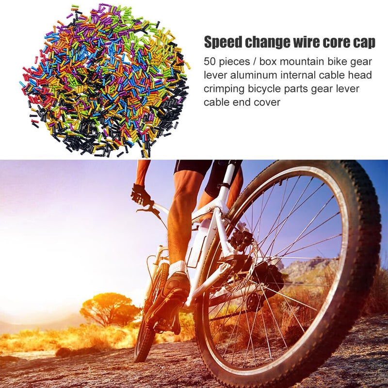 50pcs Aluminum Bike Bicycle Brake Shifter Inner Cable Wire Tips Crimps End