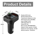 Transmitter Wireless Bluetooth 5.0 2 USB Fast Charger Adapter Radio MP3 Player