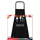 Kitchen Apron Waterproof Oil-Proof Cooking Chef Aprons with Pocket (Black) Newly