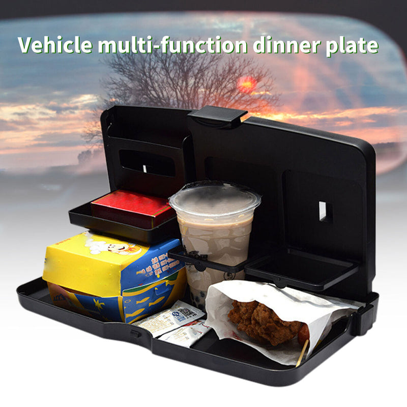 Car Food Seat Back Tray - Vehicle Organizer for Meals Tray with Cup Holder Newly
