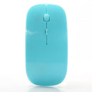 Optical Wireless Mouse 2.4G Receiver Ultra-thin for Computer PC light blue