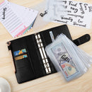 Bill Planner Leather Labels PU Pockets A6 Binder Cover Cash Budget Binder