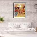 5D DIY Full Drill Round Shape Giraffe Rhinestone Diamond Drawing for Home Room