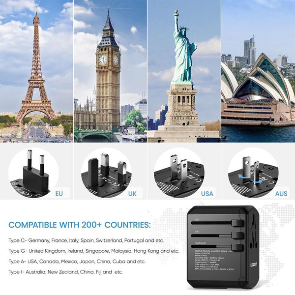 Electrical Plugs Wall Charger 4 USB Ports Travel Charger Travel Adapter