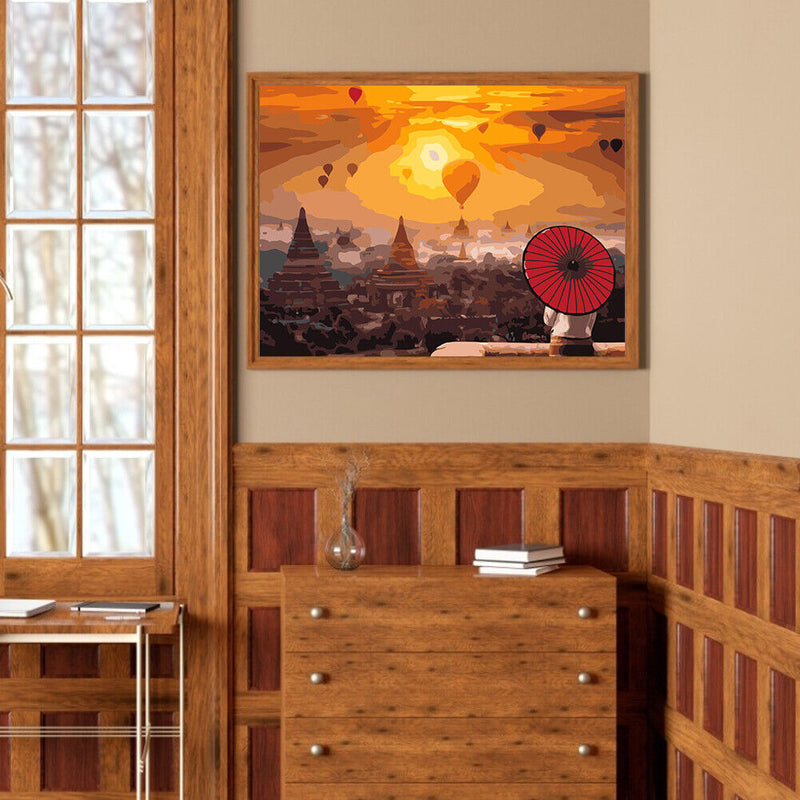 Hot Air Balloon 50x40cm Oil Paint By Numbers DIY Painting SXD216025