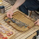 12Pcs Camping Cutlery Set Outdoor Tablewares Storage Bag Spoon Chopsticks Fork_