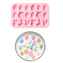 Fondant Moulds Easter Egg & Bunny Chocolate Cake Molds 18 Cavities (Pink)