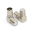 Aerial Male Adapter F Female To TV Male Right Angled Satellite Coax Connectors