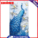 Frameless Oil Paint By Numbers DIY Peafowl Picture Craft Kit for Living Room