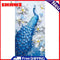 Frameless Oil Paint By Numbers DIY Peafowl Picture Craft Kit for Living Room