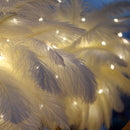 Remote Control Feather Tree Lights Bedside Bedroom Decor Table Lamp (White)