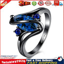 Women Fashion Popular Zircon Party Wedding Ring (Dark Blue)(7
