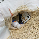Straw Rattan Weave Shoulder Crossbody Bags Ladies Beach Tassels Handbag Purse