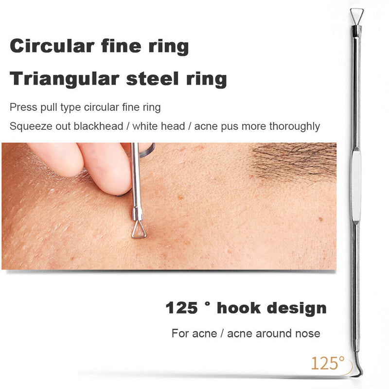 4pcs Black Dot Pimple Blackhead Remover Tool Needle Set Squeezing Acne Tool