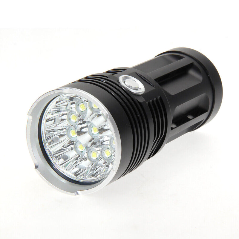 30000LM 12x CREE XM-L T6 LED Flashlight Torch 4x18650 Hunting Lamp