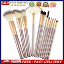 Professional 12pcs Cosmetic Makeup Powder Blush Brush Set With Leather Bag